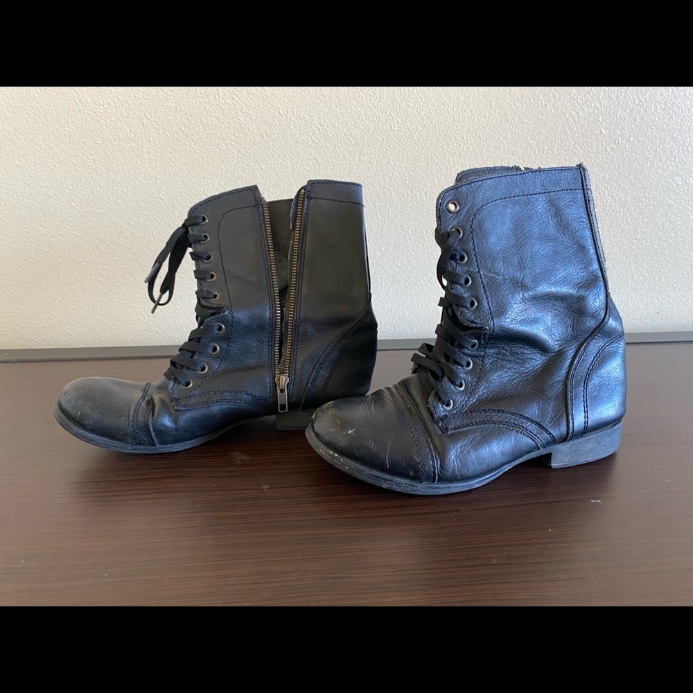 Black combat boots